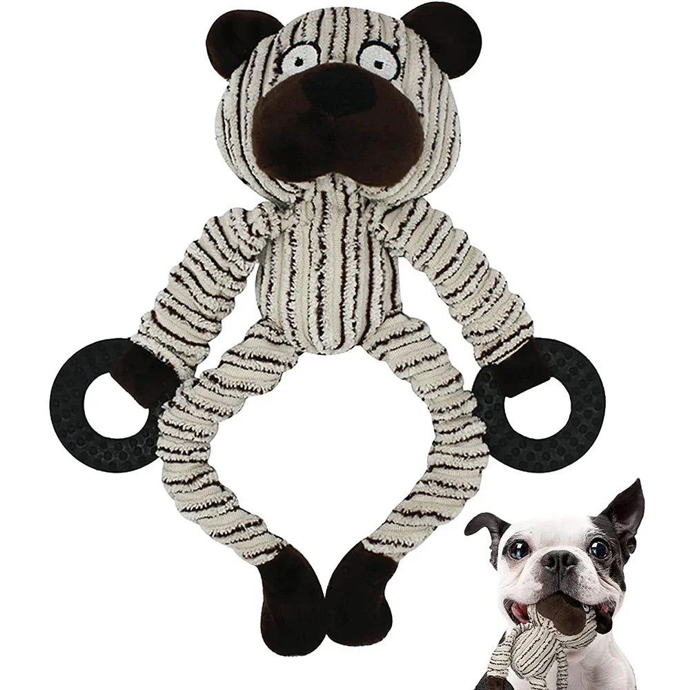 Interactive Plush Monkey Chew Toy for Small Dogs-My Little Pet