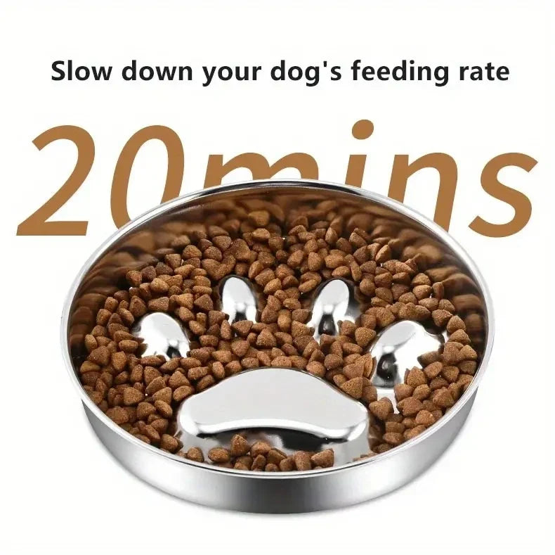 Ergonomic Stainless Steel Slow Feeder Bowl for Pets-My Little Pet