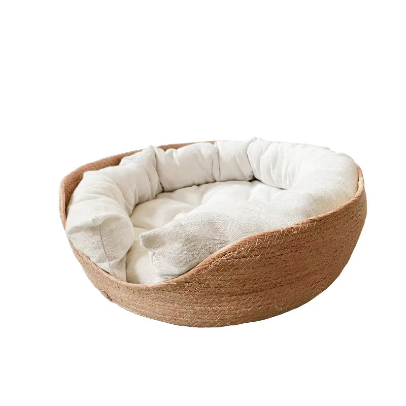 Handmade Bamboo Weaving Pet Bed for Cats-My Little Pet