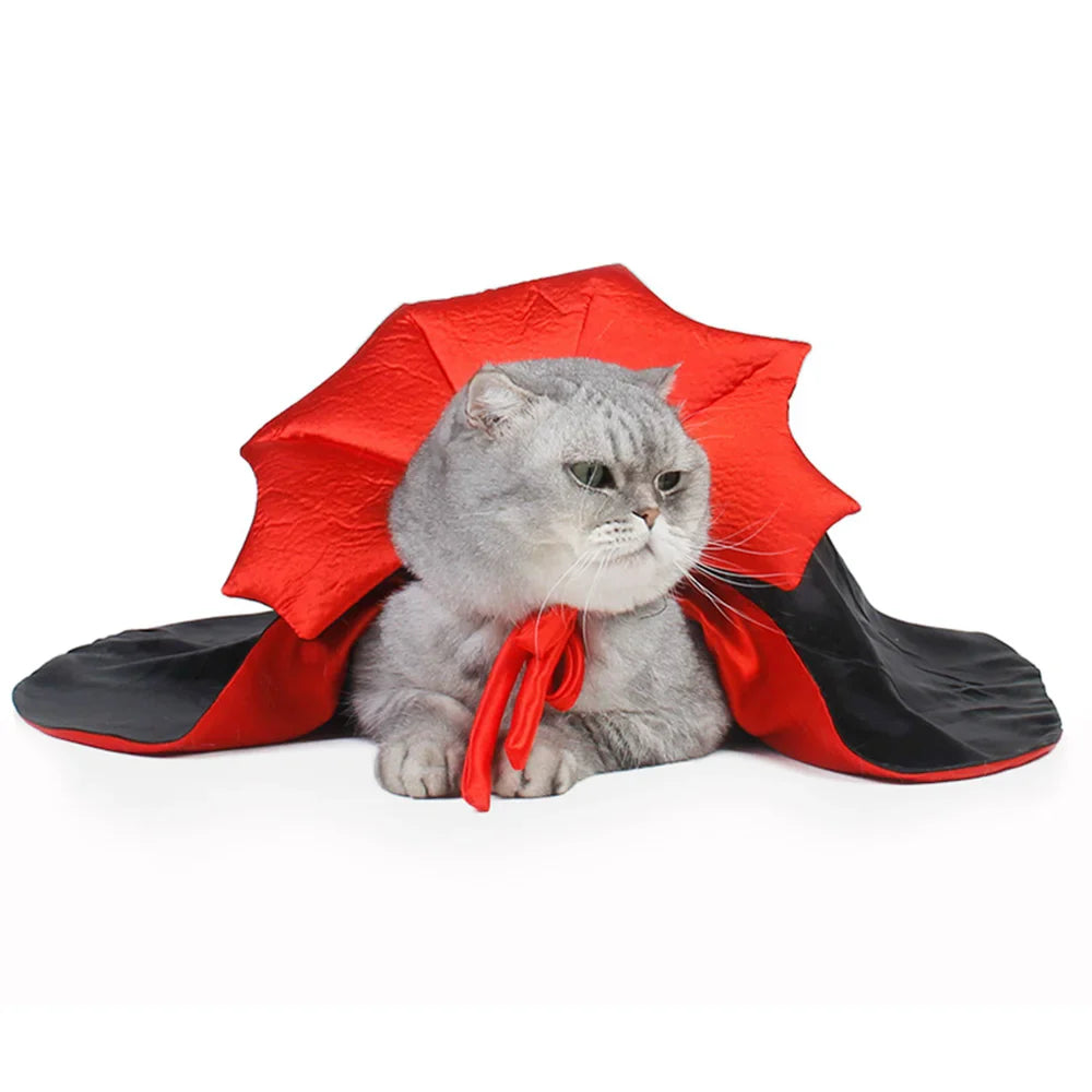 Halloween Pet Vampire Cloak Costume - Cosplay Dress for Cats & Small Dogs-My Little Pet