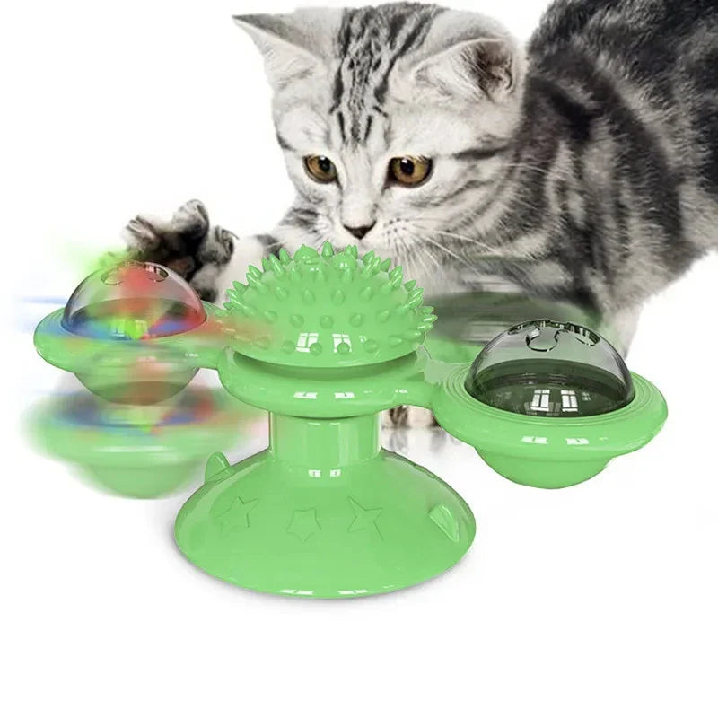 Interactive Windmill Cat Toy with Freeze-Dried Catnip-My Little Pet