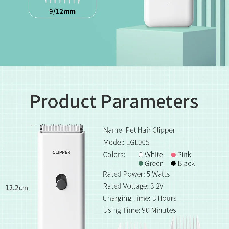 Rechargeable Low Noise Pet Hair Trimmer for Dogs and Cats-My Little Pet