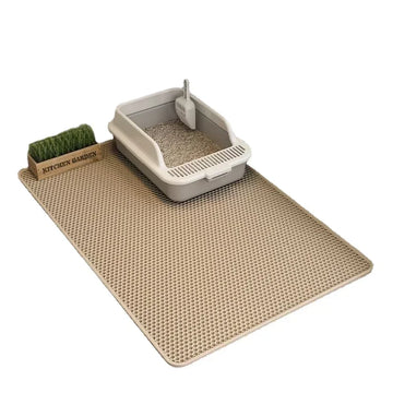 Double-Layer Non-Slip Cat Litter Mat - Wear-Resistant Pet Litter Box Mat-My Little Pet