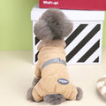 Winter Dog Overalls with Fur Collar and D Ring for Small Breeds-My Little Pet