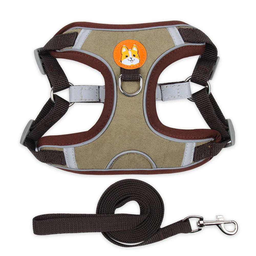 Adjustable Dog Harness & Leash Set – Reflective Vest for Small to Medium Dogs - My Little Pet