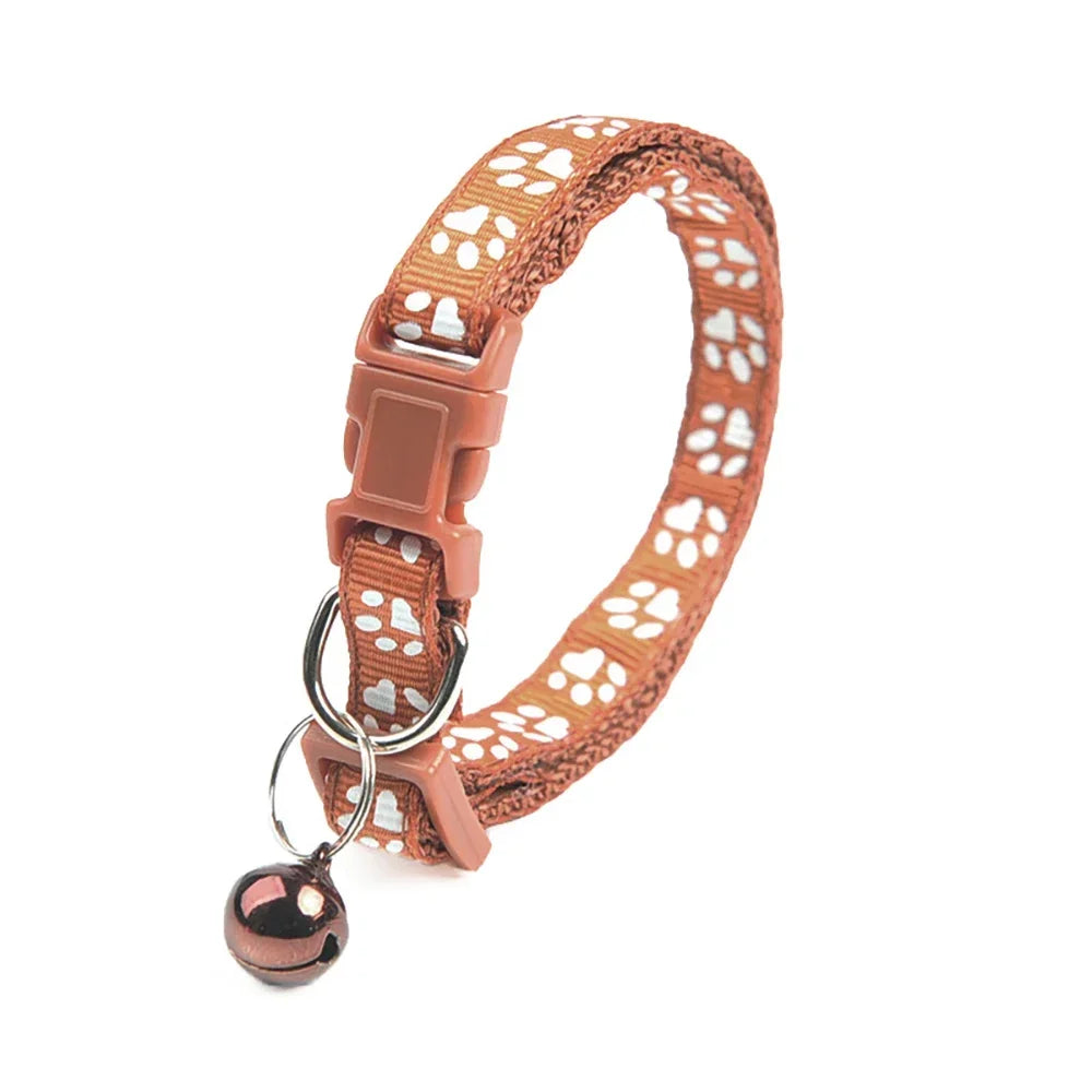 Adjustable Reflective Pet Collar with Bell for Puppies and Kittens-My Little Pet