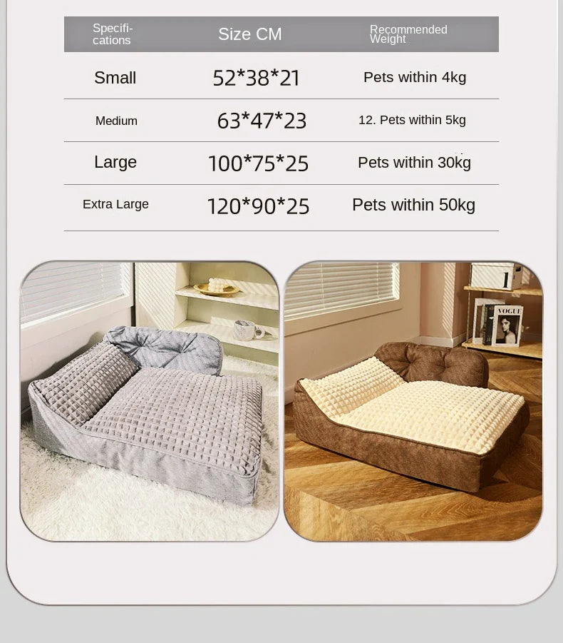 Luxurious Waterproof L-Shaped Dog Bed for Large Breeds-My Little Pet