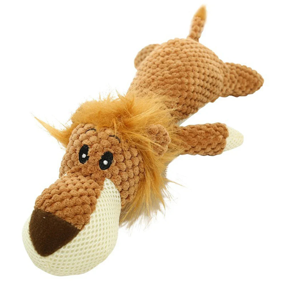 Cute Lion Plush Dog Toy – Squeaky Stuffed Cartoon Toy for Puppies-My Little Pet