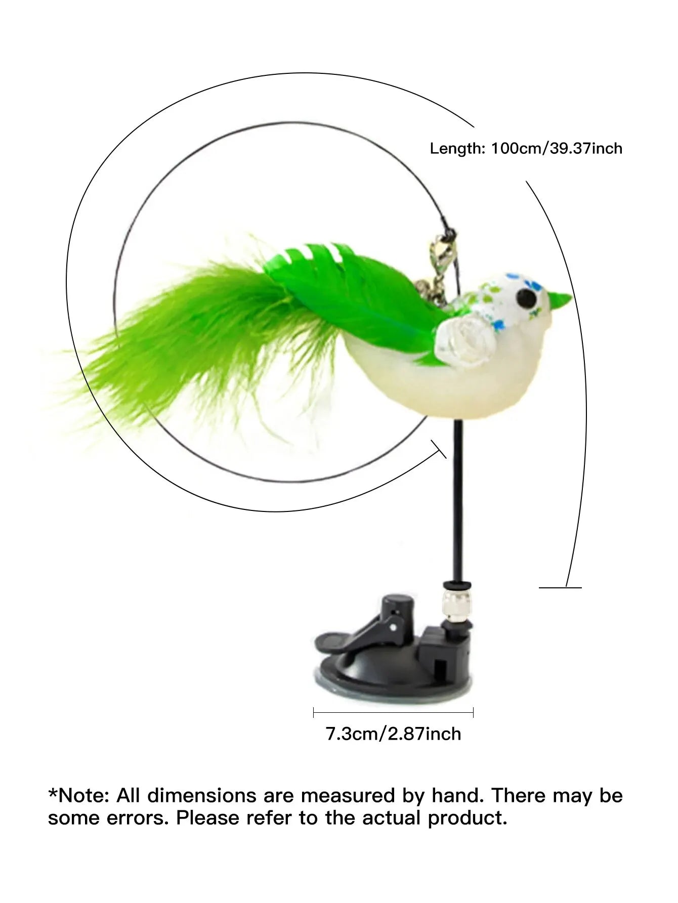 Interactive Cat Toy with Suction Cup, Feather, and Bell-My Little Pet