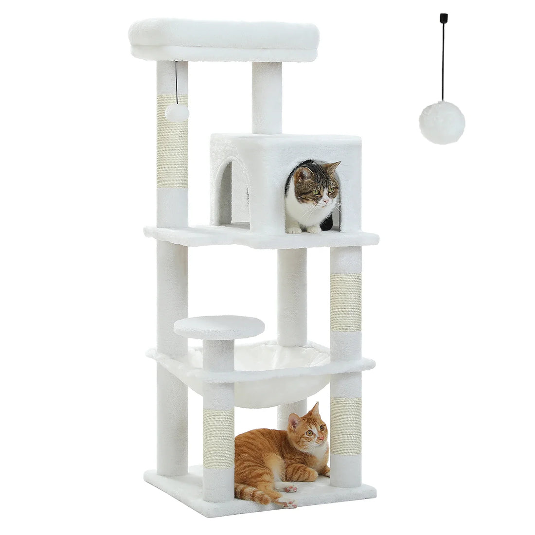 5-Level Indoor Cat Tree with Metal Frame and Top Perch-My Little Pet