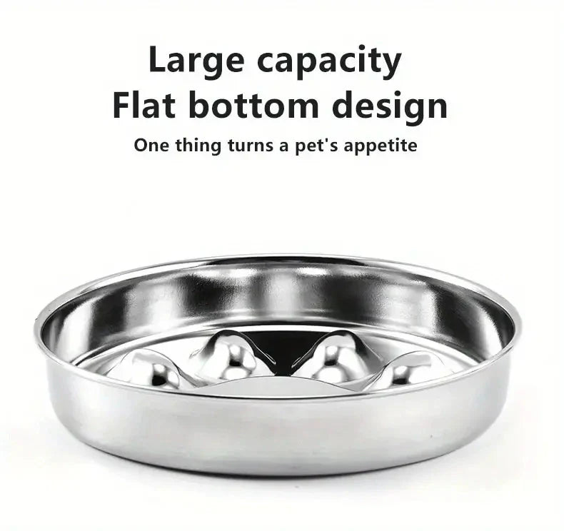 Ergonomic Stainless Steel Slow Feeder Bowl for Pets-My Little Pet