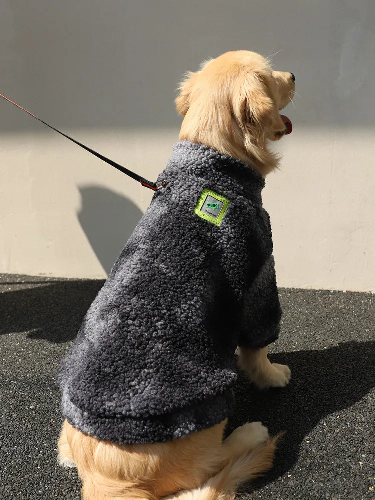 Large Dog Winter Jacket - Thick Lambs Wool Coat for Medium to Extra Large Dogs, Windproof and Comfortable-My Little Pet