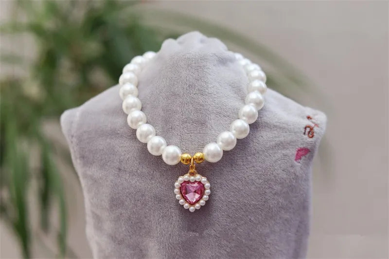 Elegant Adjustable Pearl Pet Necklace for Cats and Dogs-My Little Pet