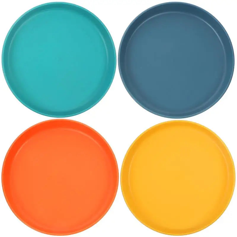 4-Piece Shallow Cat Food Bowls - Wide Pet Feeding Plates-My Little Pet