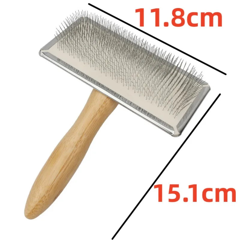 Premium Wooden Dog Comb and Cat Brush - Grooming and Massage Tool with Stainless Steel Teeth-My Little Pet