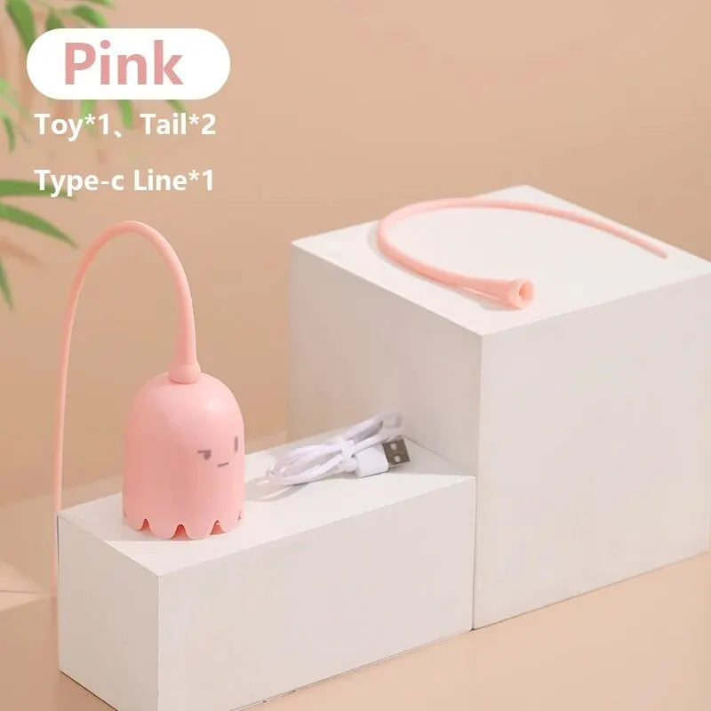 Interactive Electric Cat Teaser with Rotating Silicone Tail-My Little Pet