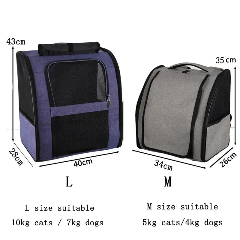 Breathable Cat and Small Dog Backpack - Portable Travel Carrier with Large Viewing Window-My Little Pet