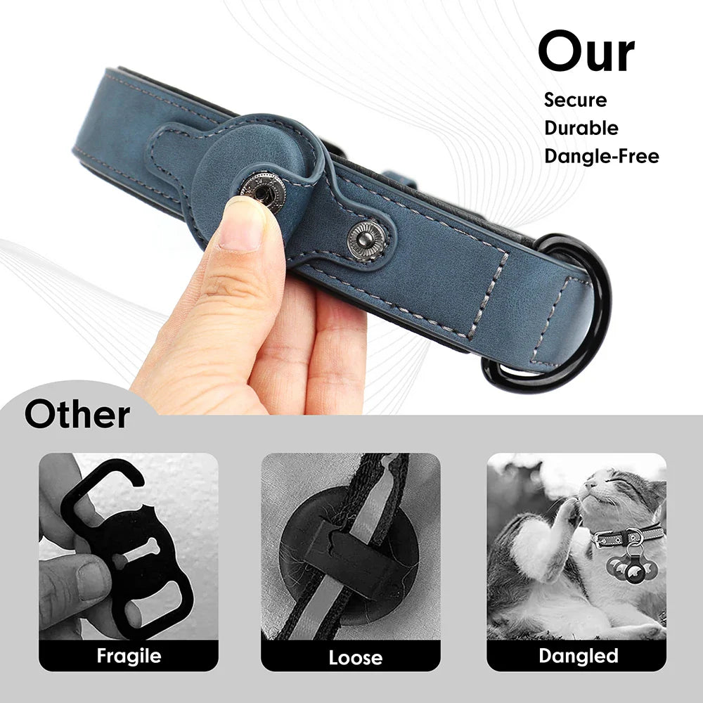 High-Quality GPS Tracker Leather Dog Collar-My Little Pet