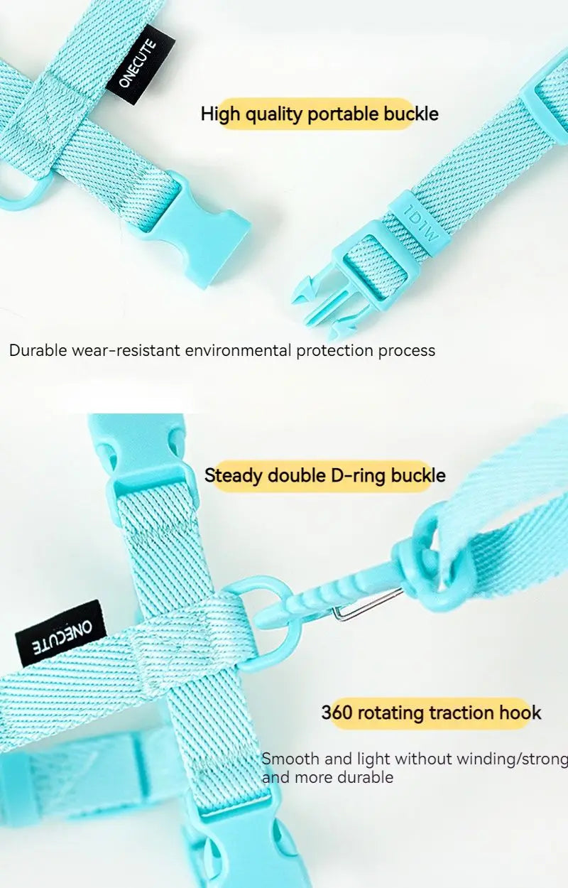 Macarone Color Pet Harness and Leash Set for Small Dogs and Cats-My Little Pet