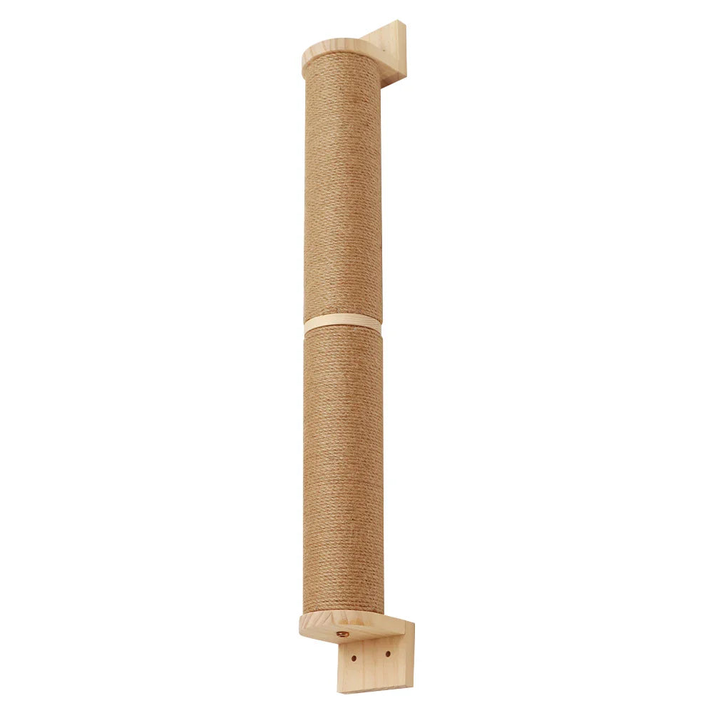 Wall-Mounted Cat Scratching Post with Wooden Base-My Little Pet