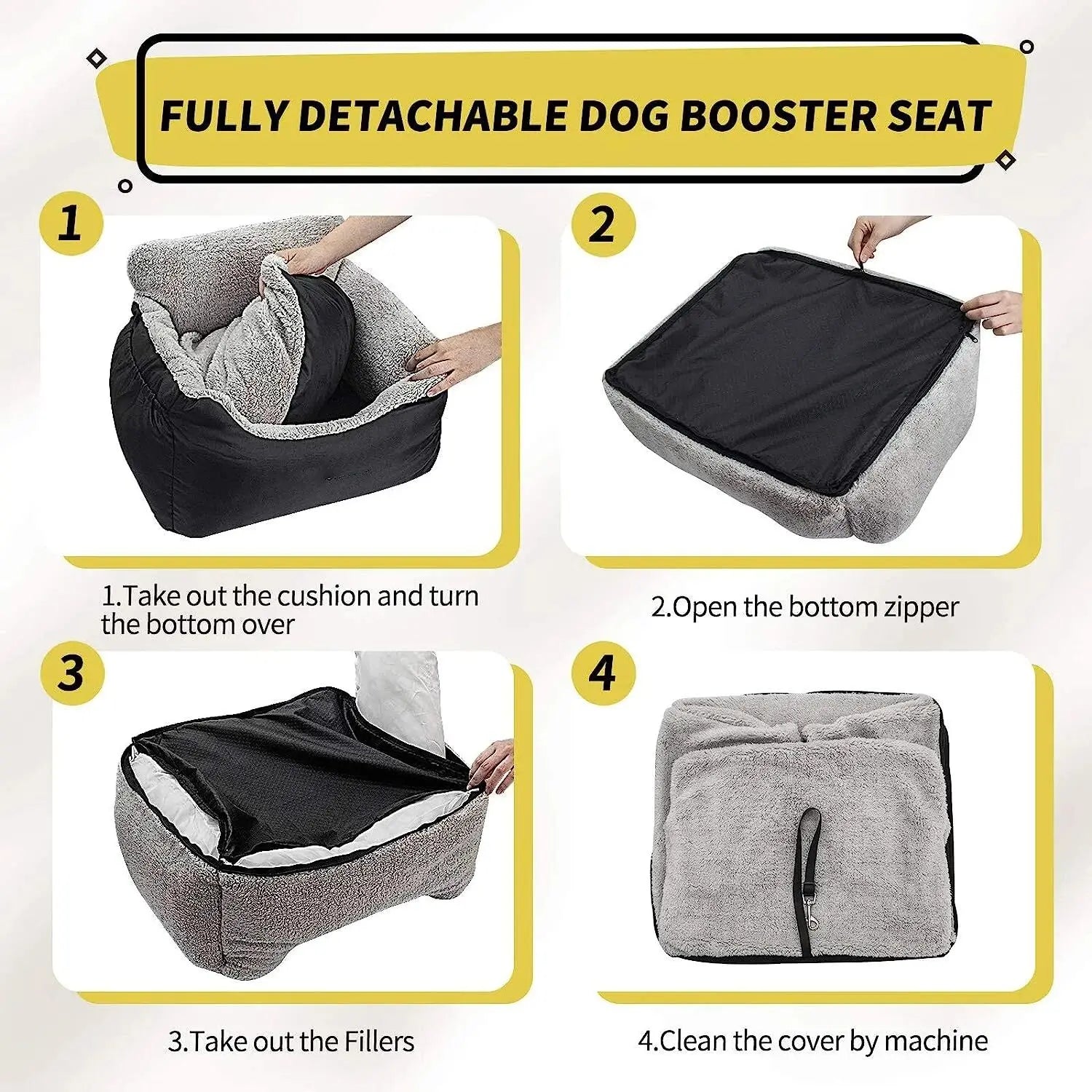 Deluxe Dog Car Seat for Medium to Large Dogs - Washable and Detachable-My Little Pet