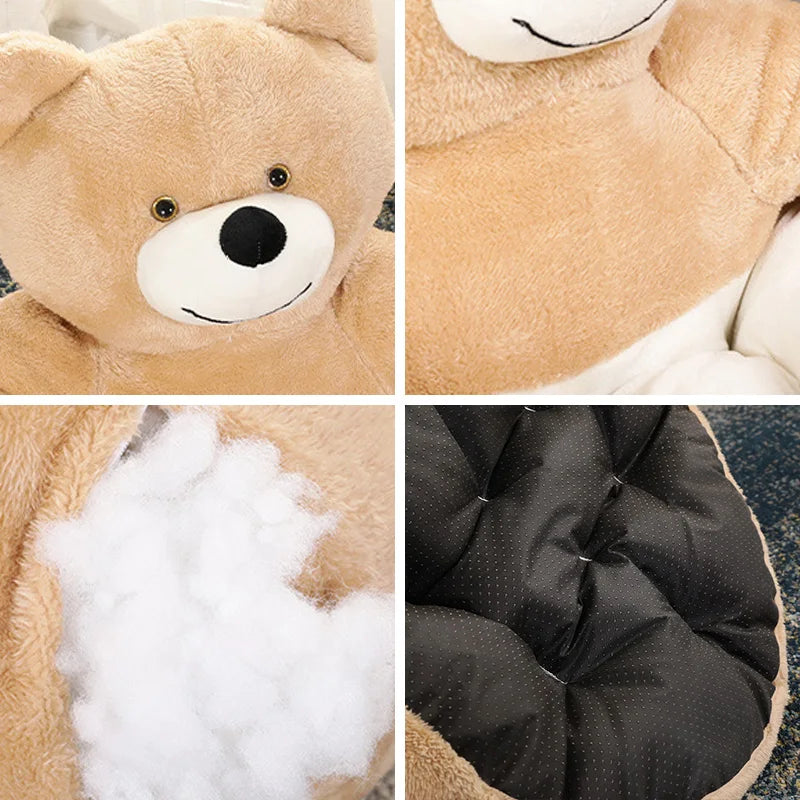 Cozy Semi-Enclosed Bear-Shaped Pet Bed for Dogs and Cats-My Little Pet