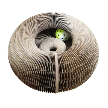 Magic Organ Cat Toy – Round Corrugated Scratcher & Claw Grinding Post-My Little Pet