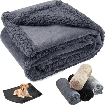 Cozy Waterproof Pet Blanket for Cats and Dogs - Flannel Lambskin Design-My Little Pet