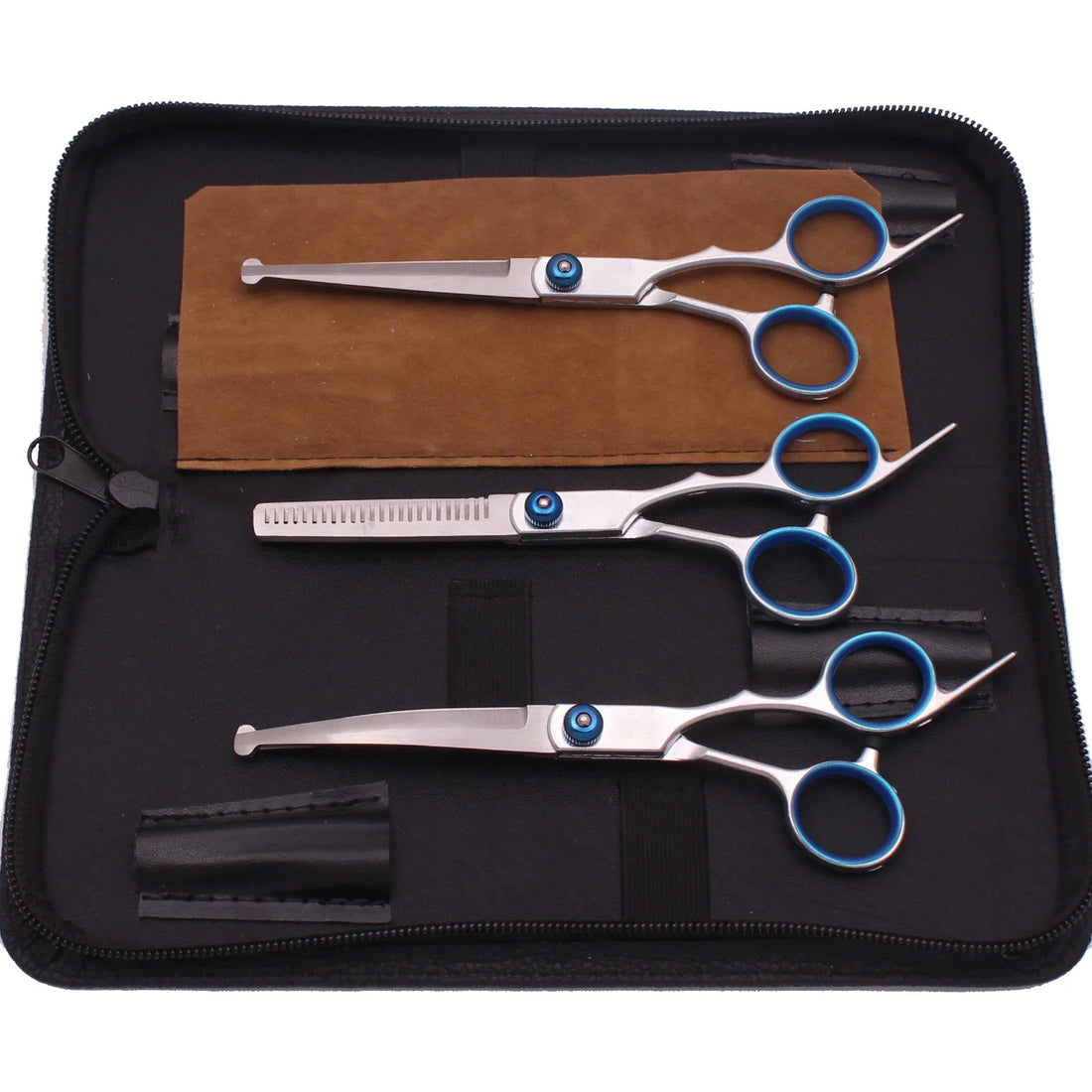 6 Piece Pet Grooming Scissors Set – Curved, Thinning, and Straight Shears with Comb - My Little Pet