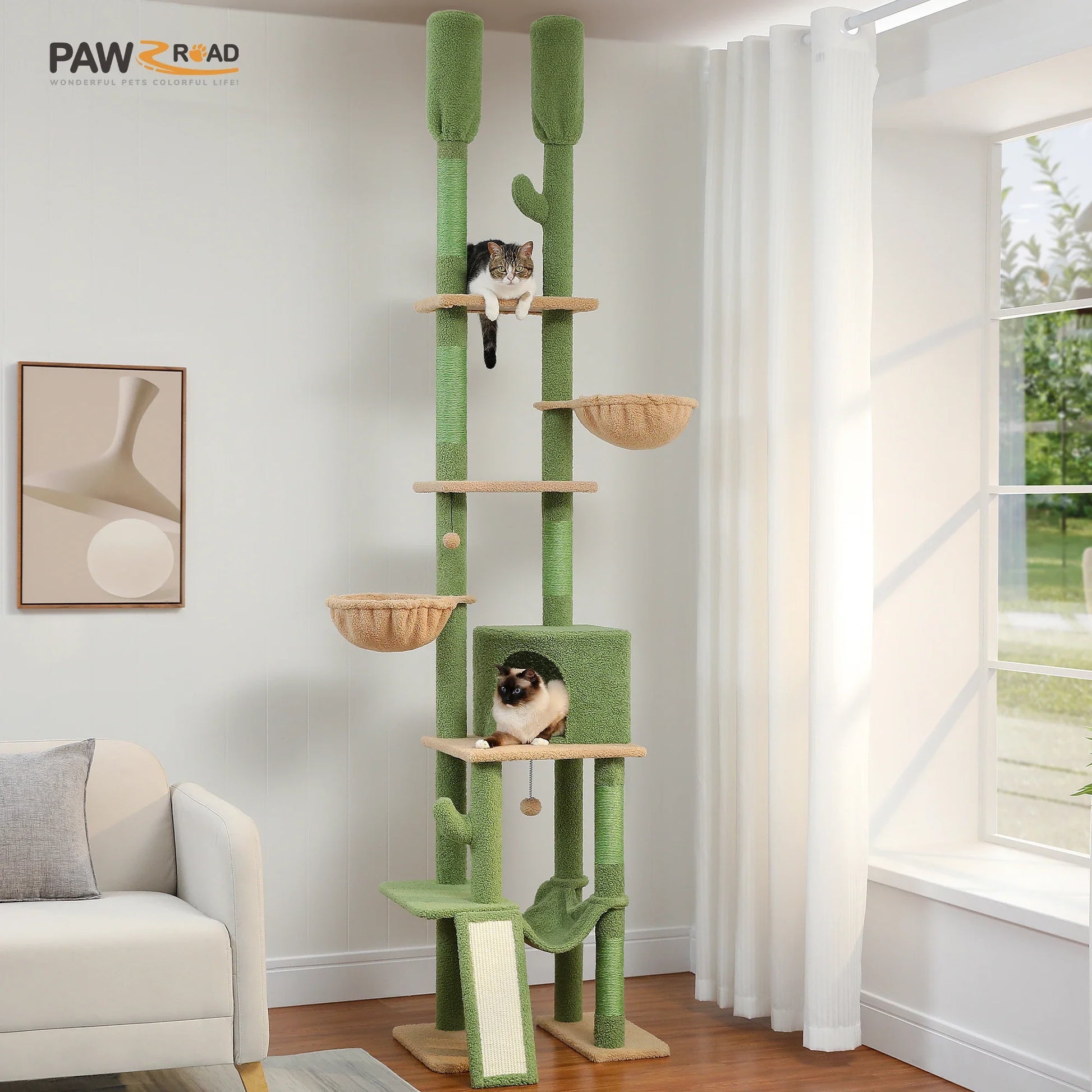 Multi-Level Cat Tree Tower with Scratching Post and Cozy Condo-My Little Pet