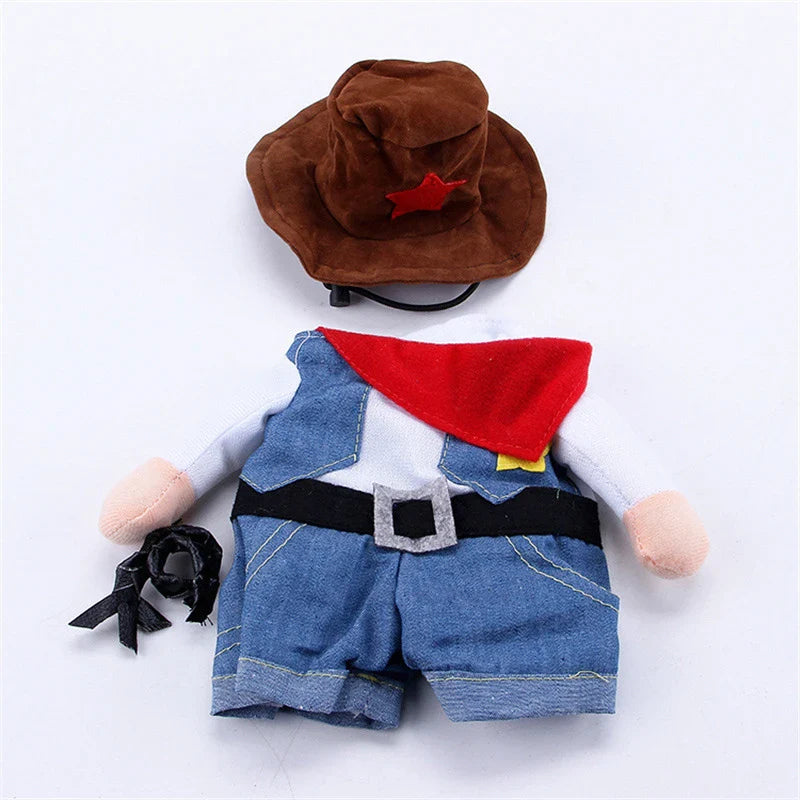 Cowboy-Themed Pet Costume for Dogs and Cats-My Little Pet