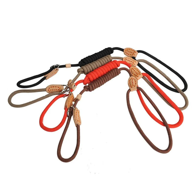 Adjustable Braided Nylon Slip Rope Dog Leash for Medium to Large Dogs-My Little Pet