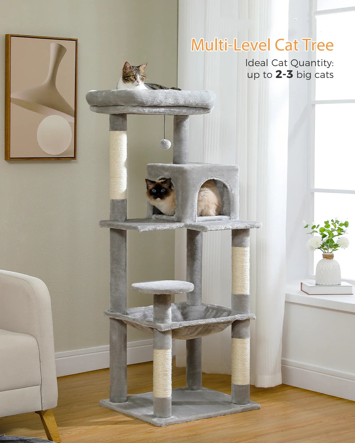 Multi-Level Cat Tree with Condo and Scratching Posts-My Little Pet