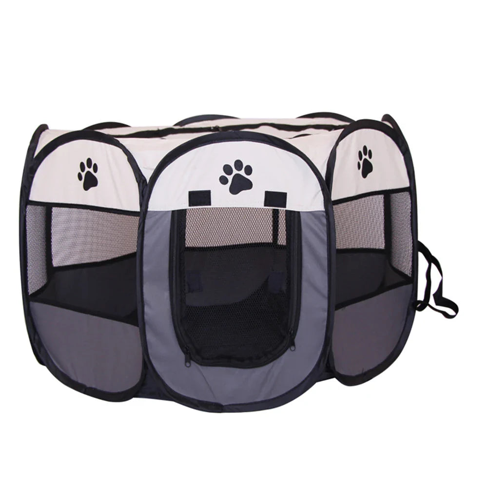 Foldable Pet Playpen - Waterproof Dog and Cat Enclosure with Easy Access Door-My Little Pet