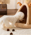 Cozy Pet Cave Bed for Cats and Small Dogs - Breathable Cotton with Soft Mat-My Little Pet