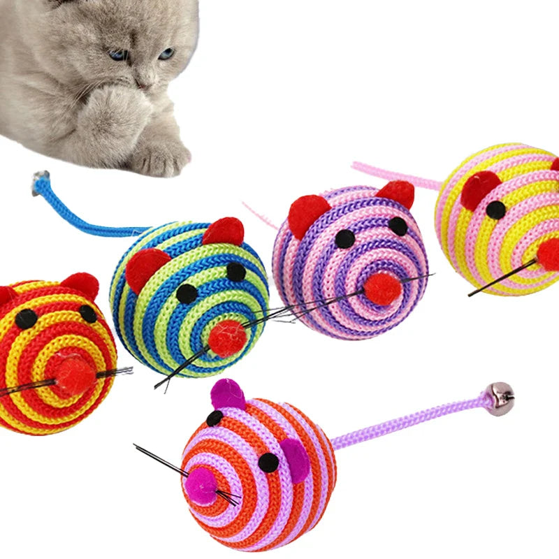 Interactive Nylon Rope Ball Toy with Bell for Cats-My Little Pet