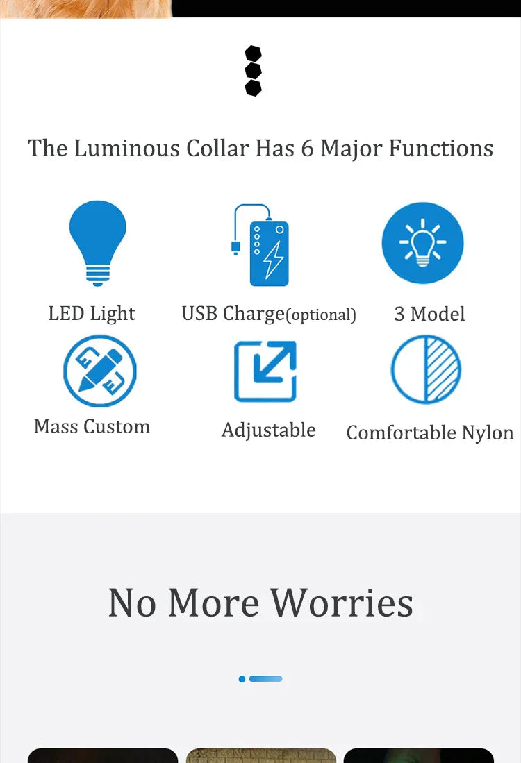 Reflective LED Dog Collar - USB Rechargeable and Button Battery Options-My Little Pet