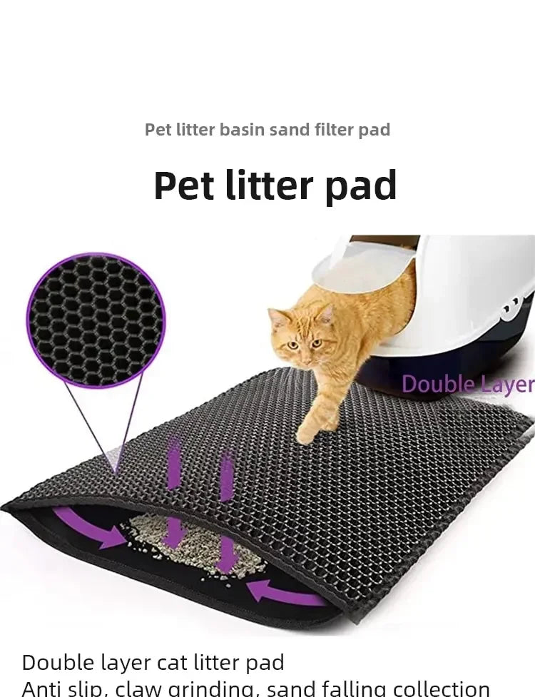 Dual-Layer Non-Slip Cat Litter Mat-My Little Pet