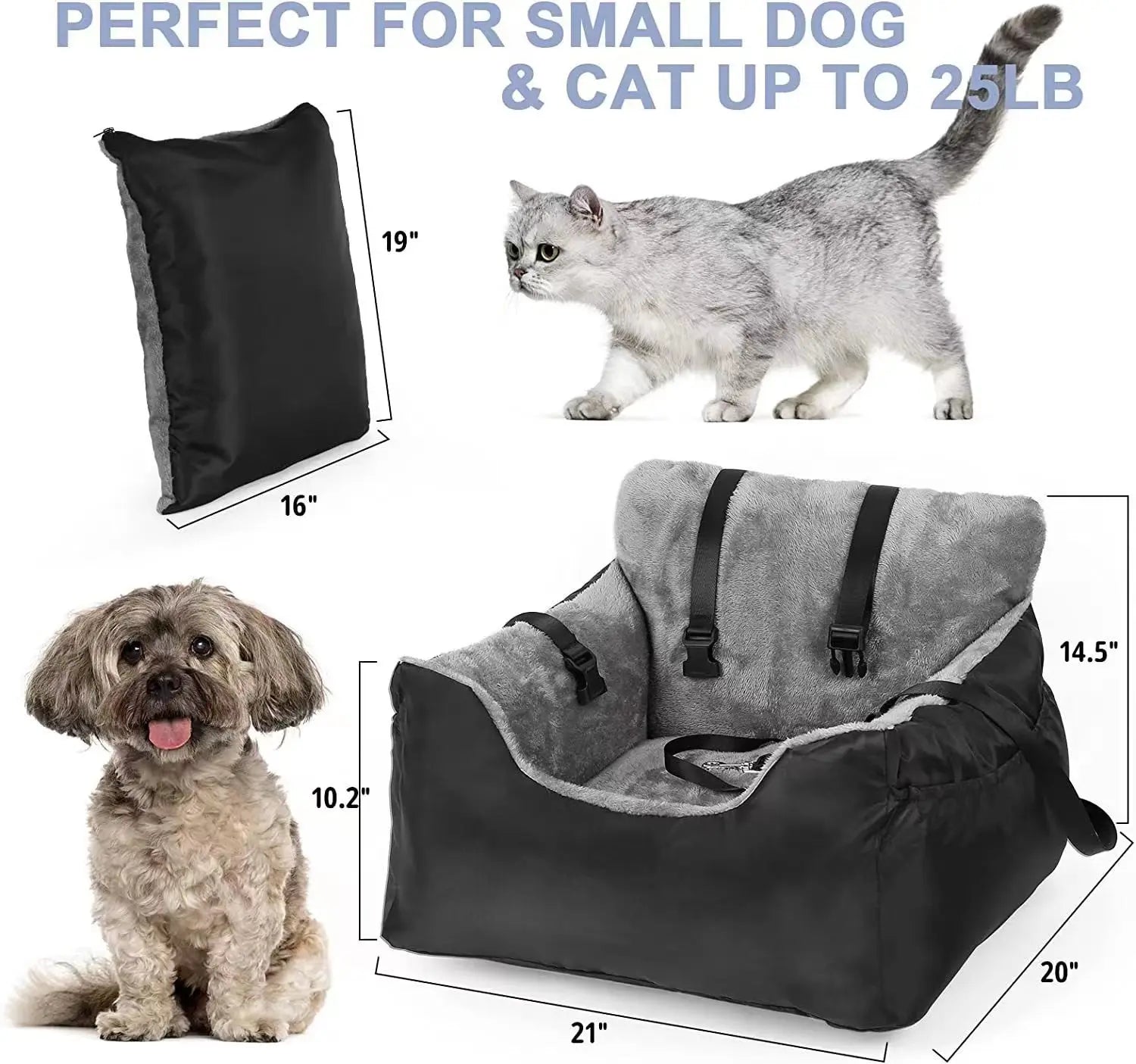 Deluxe Dog Car Seat for Medium to Large Dogs - Washable and Detachable-My Little Pet