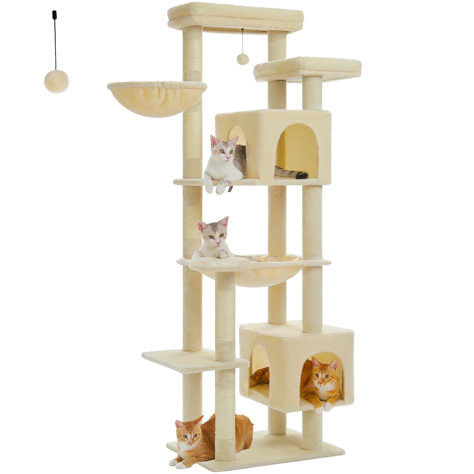 Multi-Level Cat Tree with Scratching Posts and Condos-My Little Pet