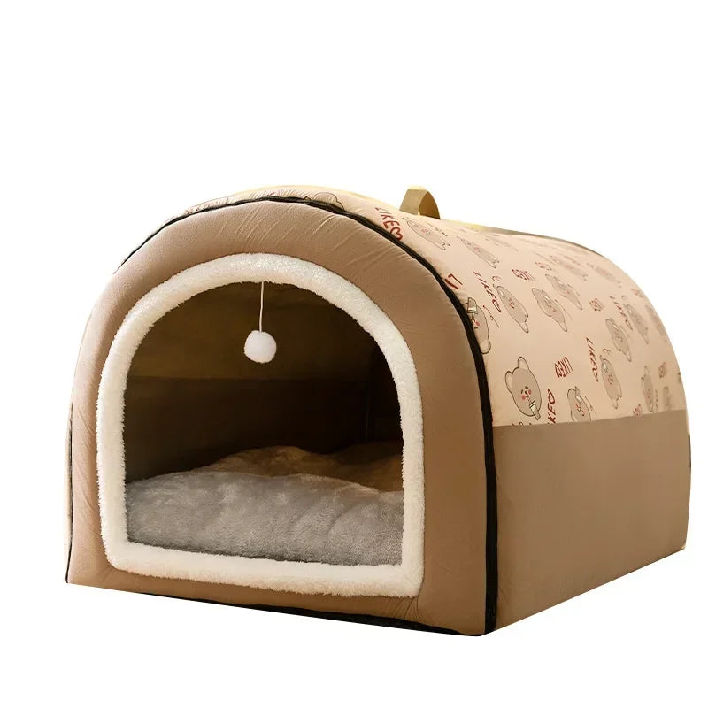 Winter Dog Kennel Warm Dog House Mat – Detachable and Washable Dog Bed Nest-My Little Pet