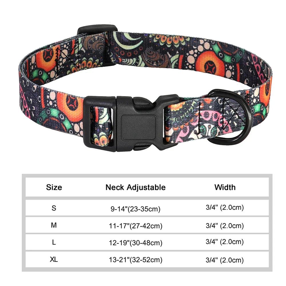 Bohemian Style Floral Dog Collar - Durable Nylon-My Little Pet