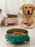 Elevated Stainless Steel Dog Bowl for Enhanced Neck Comfort-My Little Pet