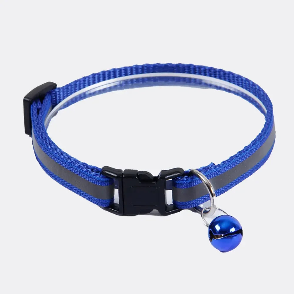 Adjustable Reflective Pet Collar with Bell for Dogs and Cats-My Little Pet