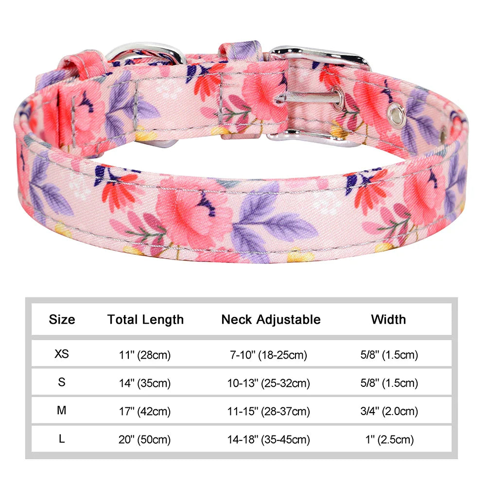 Bohemian Style Floral Dog Collar - Durable Nylon-My Little Pet