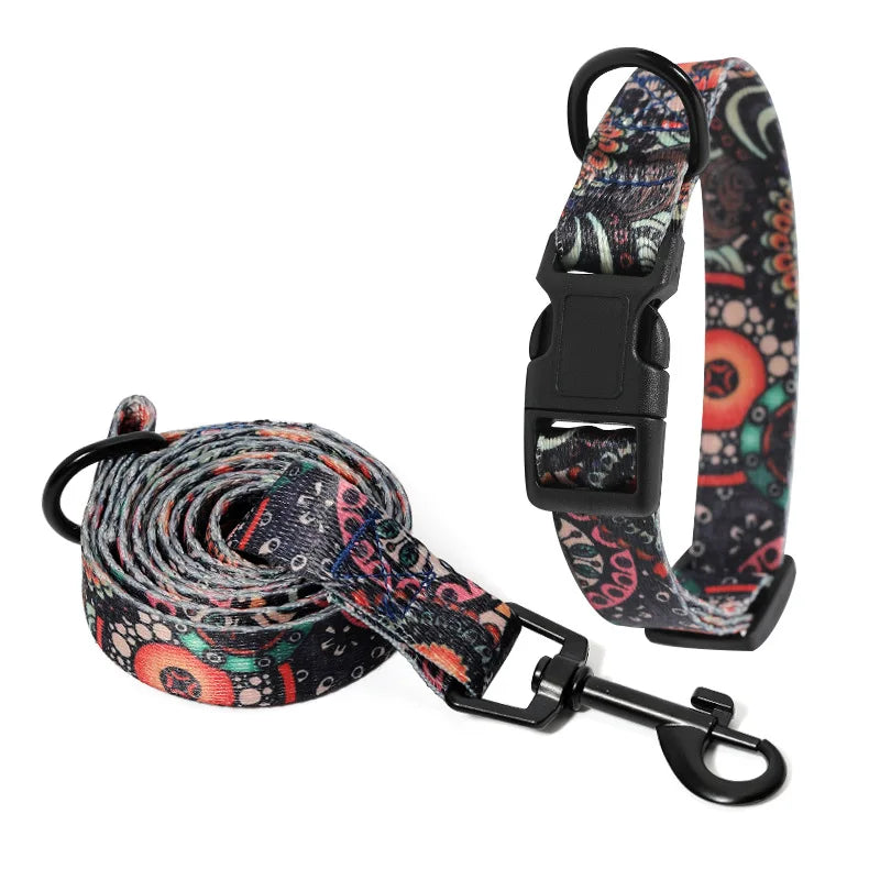 Bohemia Style Pet Collar and Leash Set for Dogs and Cats-My Little Pet