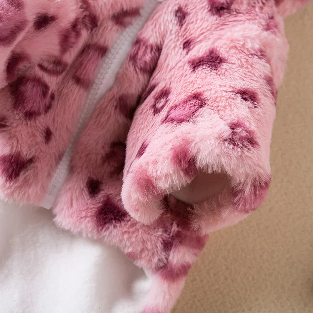 Warm Fleece Leopard Print Dog Hoodie for Small Dogs - Autumn/Winter Collection-My Little Pet