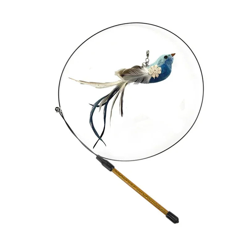 Interactive Peacock Feather Cat Toy with Bell and Suction Cup-My Little Pet