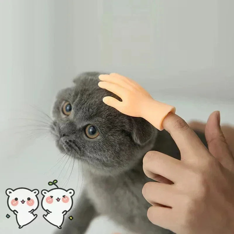 Mini Hand Cat Teaser Toys - TPR Soft Finger Gloves for Interactive Play-My Little Pet