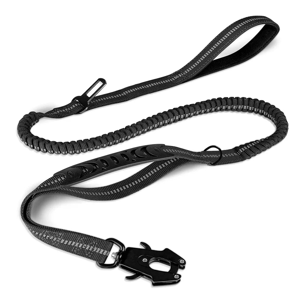 Reflective Shock Absorbing Pet Leashes with Car Seatbelt for Large Dogs Heavy Duty Tactical Bungee Dog Leash No Pull Dog Leash - My Little Pet